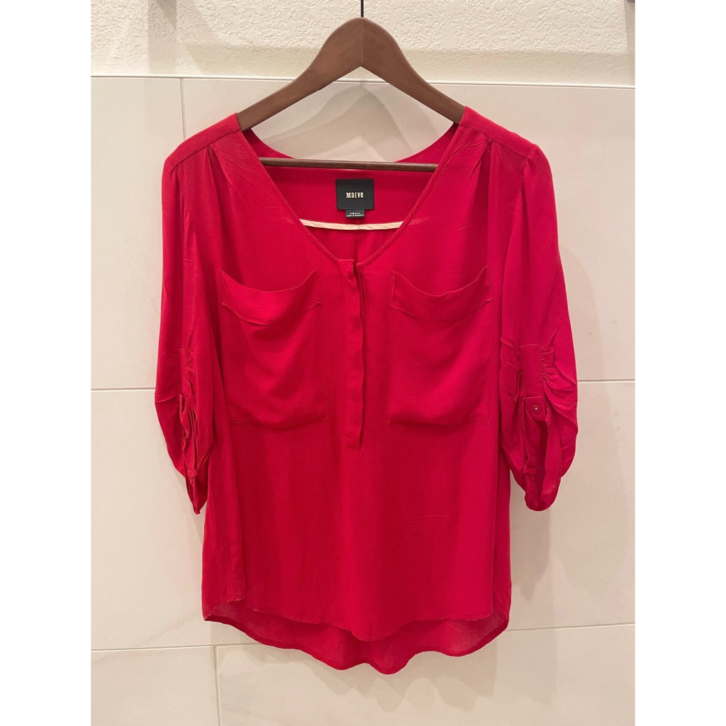 Anthropologie Red Blouse
